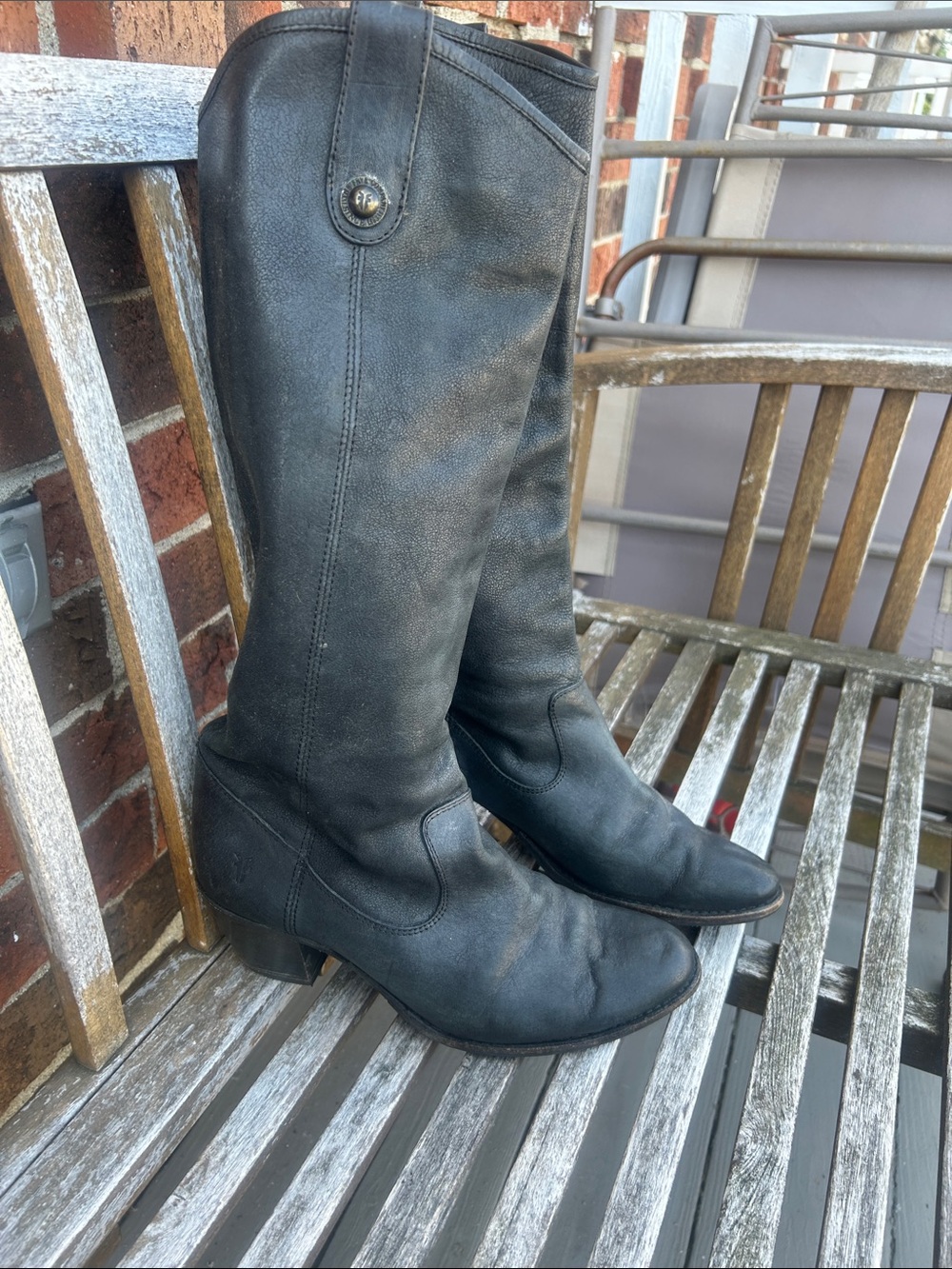Frye Jackie button black leather boots women’s  size 8.5